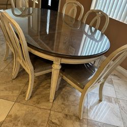Dining Table With Custom-Made Glass Cover