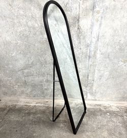 Modern Full Length Floor Mirror 20” x 65.5” Black Frame With Stand