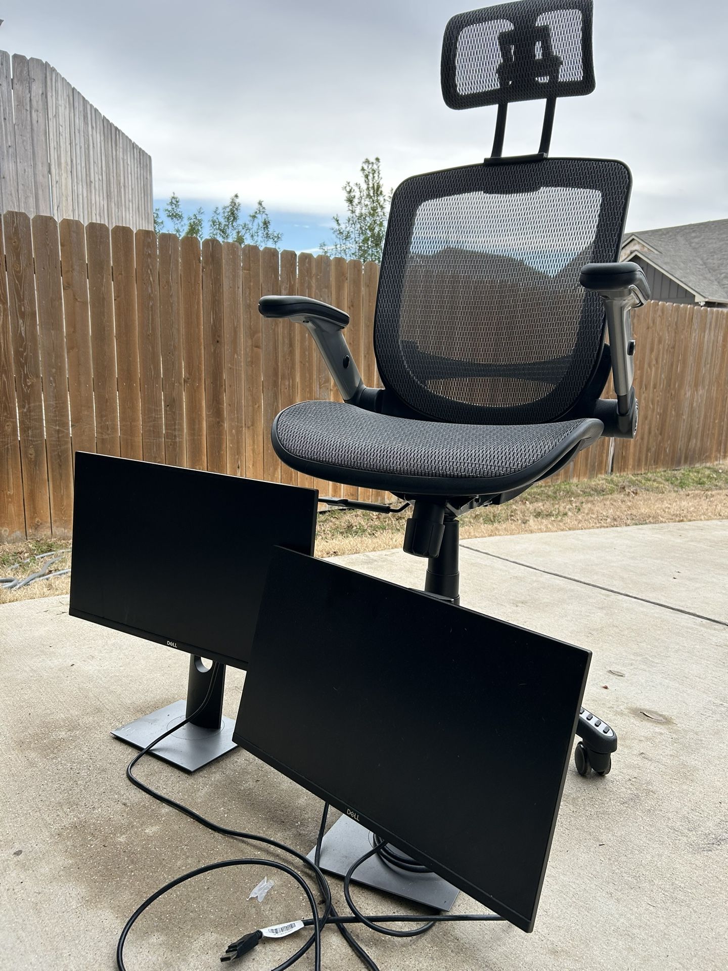 Office Chair and 2 Desktops