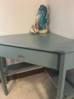 Pastel Light Blue Corner Desk