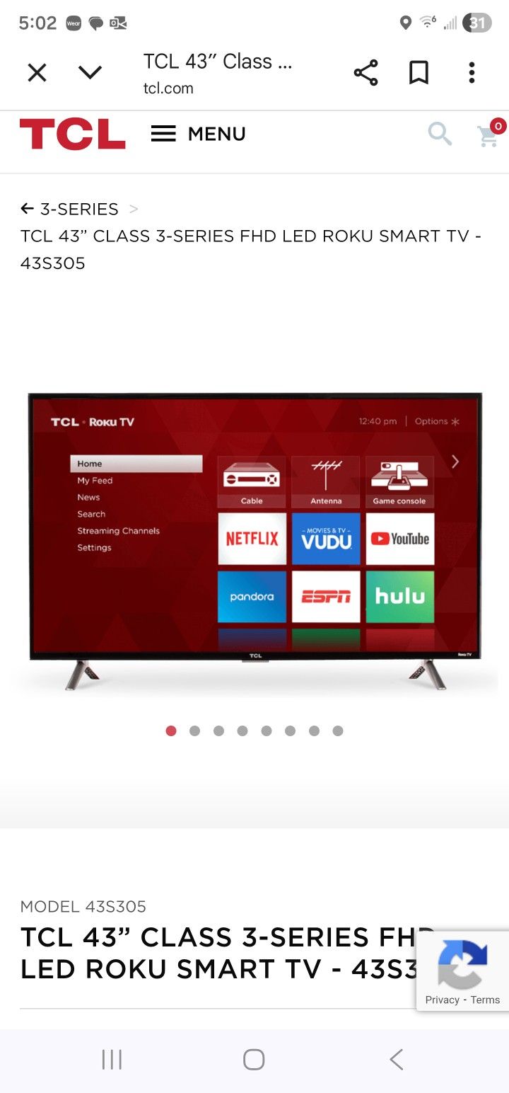 TV TCL 43"