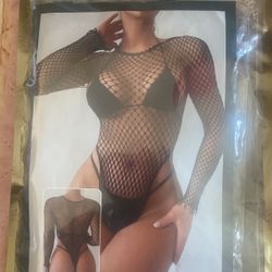 Black Fishnet Bodysuit 