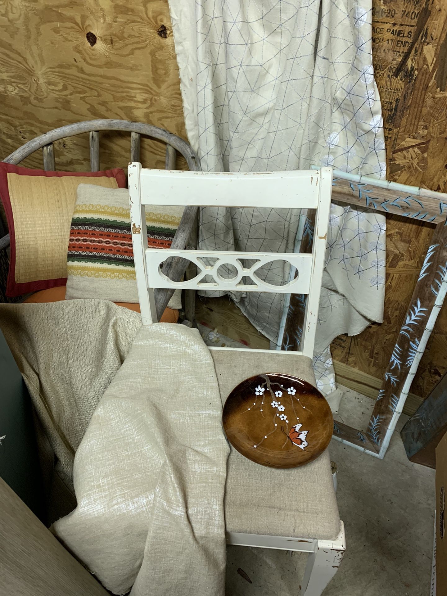Vintage Side chair W/ Fabric Free To Recover 