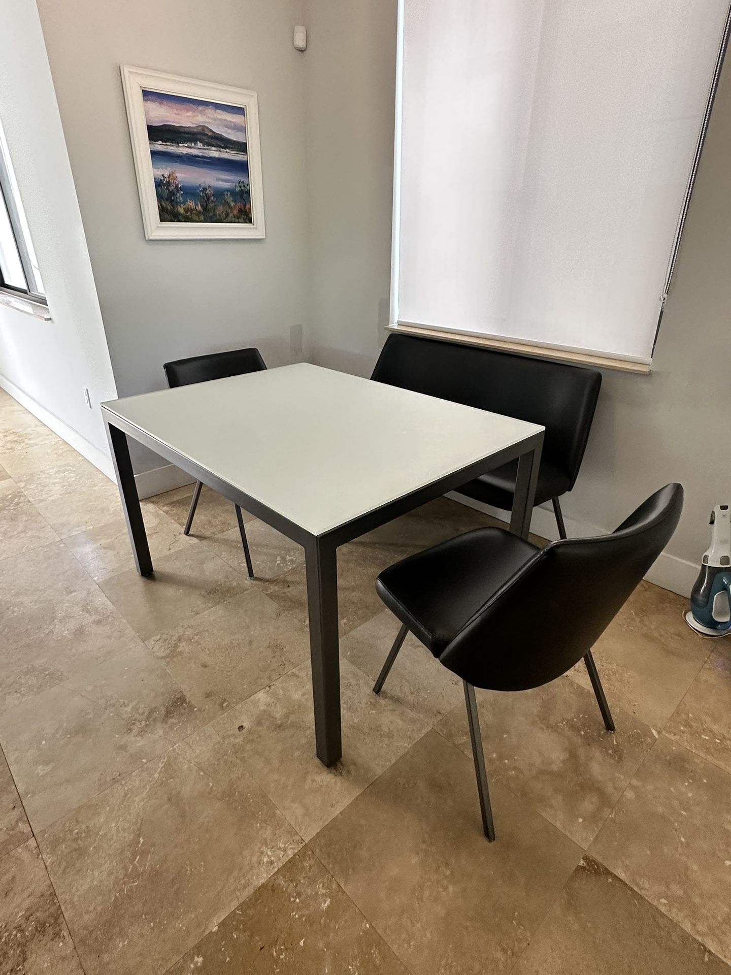 Italian Made Table And Leather Chairs