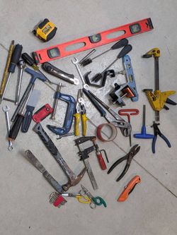 NAVAC Tool Bag w/ Mixed Hand Tools Lot – Levels, Clamps, Pliers, Cutters