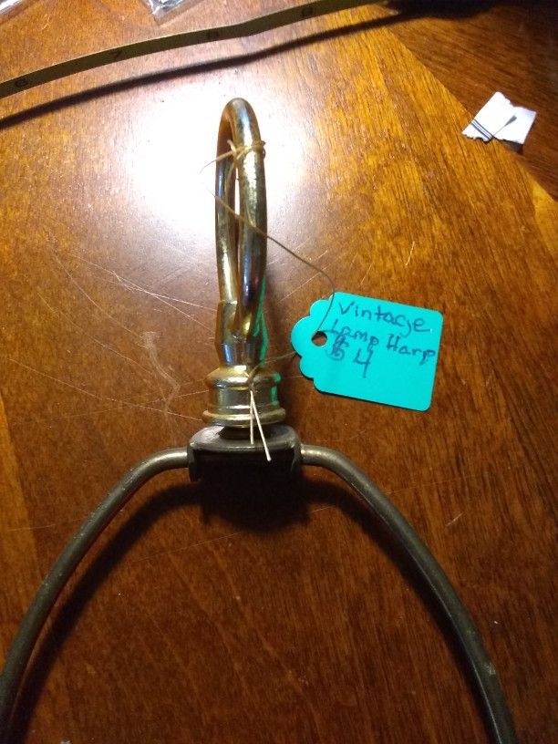 VINTAGE BRASS LAMP HARP