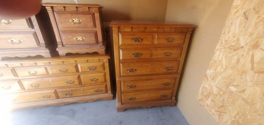One dresser and a end table