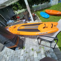 Paddle board, sundolphin seaquest 10ft,  very stable and easy to handle, holds up to 300lbs no problem!