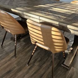 Wooden Dining Table With 4 Chairs