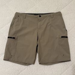 O’Neill Mens Hybrid Travel Series Cargo Shorts Tan/Beige Size 40 Flat Front