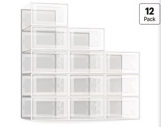 12 pack Stackable Shoeboxes, large