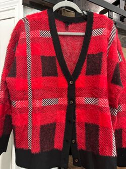 Torrid size 1 plaid sweater cardigan size 1