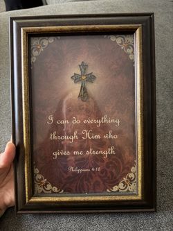 Phil 4:13 Religious wall or shelf pic 5x7