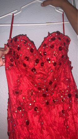 Prom red mermaid dress