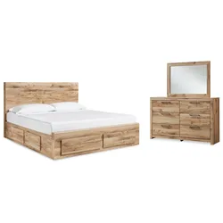 Hyanna Queen Panel Storage Bed with Mirrored Dresser Half-Off Special