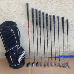 Adams Golf Tech OS, Carbite & Giant RH Golf Clubs & Bag