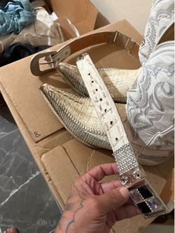 White Diamond Boots and Belt