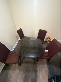 Dining table chairs included