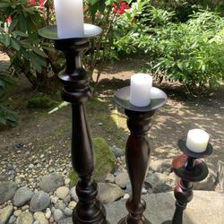 Candle Stands, Pillars, Pottery Barn, Height  L42  M33.5  S24.5