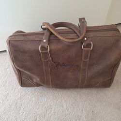 ROOTS Brown Leather Duffel Travel Bag
