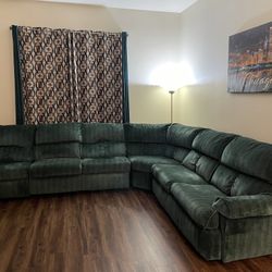 L-shaped Couch With Built In Recliners And Hide-a-way Bed