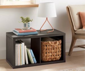 2-Cube Storage Organizer – Dark Espresso/Wood Finish