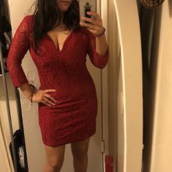 Foreign Exchange Red Dress Large /Vestido Rojo 