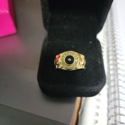 Mens Size 10 Sapphire Ring 14k Gold Filled