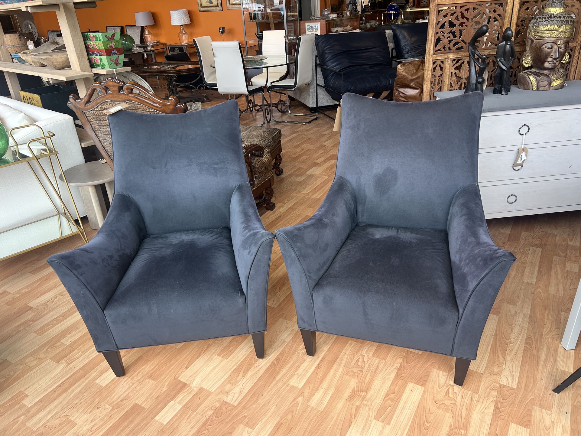 CHAIR: Modern Dark Grey Wingback Style Accent Chair - (AS IS) SKU NGHR8T