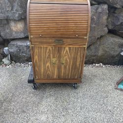 Antique Roll Up Desk w/light - $70