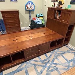 Solid Wood Bed With Storage And Dresser