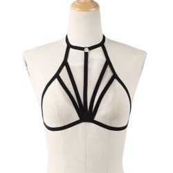 Sexy Elastic Bandage Goth Cage BRA TOP Body Harness Cross Crop Strap  Lingerie