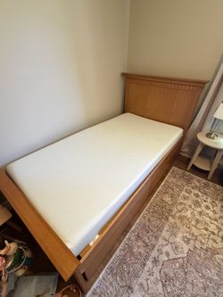 Wood Frame and twin mattress