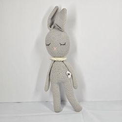Mali Wear Doll Grey Sleeping Bunny Rabbit Plush 14" Stuffed Animal Crinkle Ears