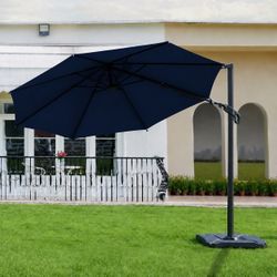 10 feet Cantilever Umbrella with Tilt, 360 Rotation and Sideways Tilt