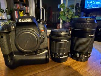 Canon Rebel T6i DSLR Camera Kit - 2 Canon Lenses + Battery Grip|2 Batteries