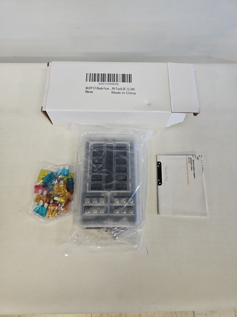 12 Way Blade Fuse Block Panel -Truck, Boat I-7879