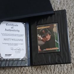 Matt Williams Autographed Baseball Card CoA Certification 