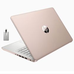  Laptop  HP Oro Rosa 14” Pulgadas + Mouse + Unidad De DVD Extraído