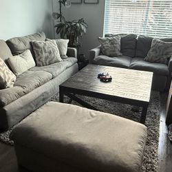 Comfy Sofa, love seat, and ottoman set