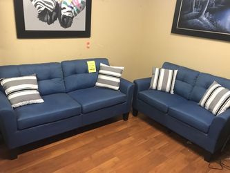 🦋Blue sofa and love seat set 🦋JORDAN HOME FURNITURE 💥