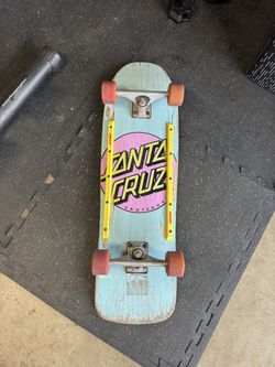 Vintage Santa Cruz Skateboard With Crux Trucks 