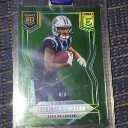 2025 Donruss Elite Tetairoa McMillan Status Green Rookie RC #4/4 #128 Panthers..