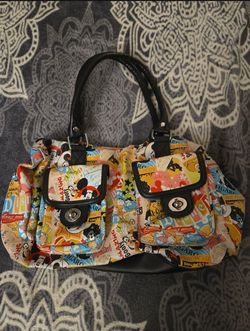 Disney Comic Print Canvas Satchel Handbag