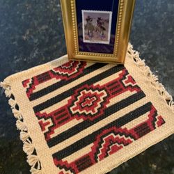 Western Style Rug & Frederick Remington Stamp Frame