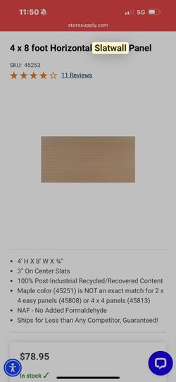 Slatwall Ready To Paint $40 Brand New