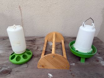 Chicken feeder/waterer set and Chick Roost