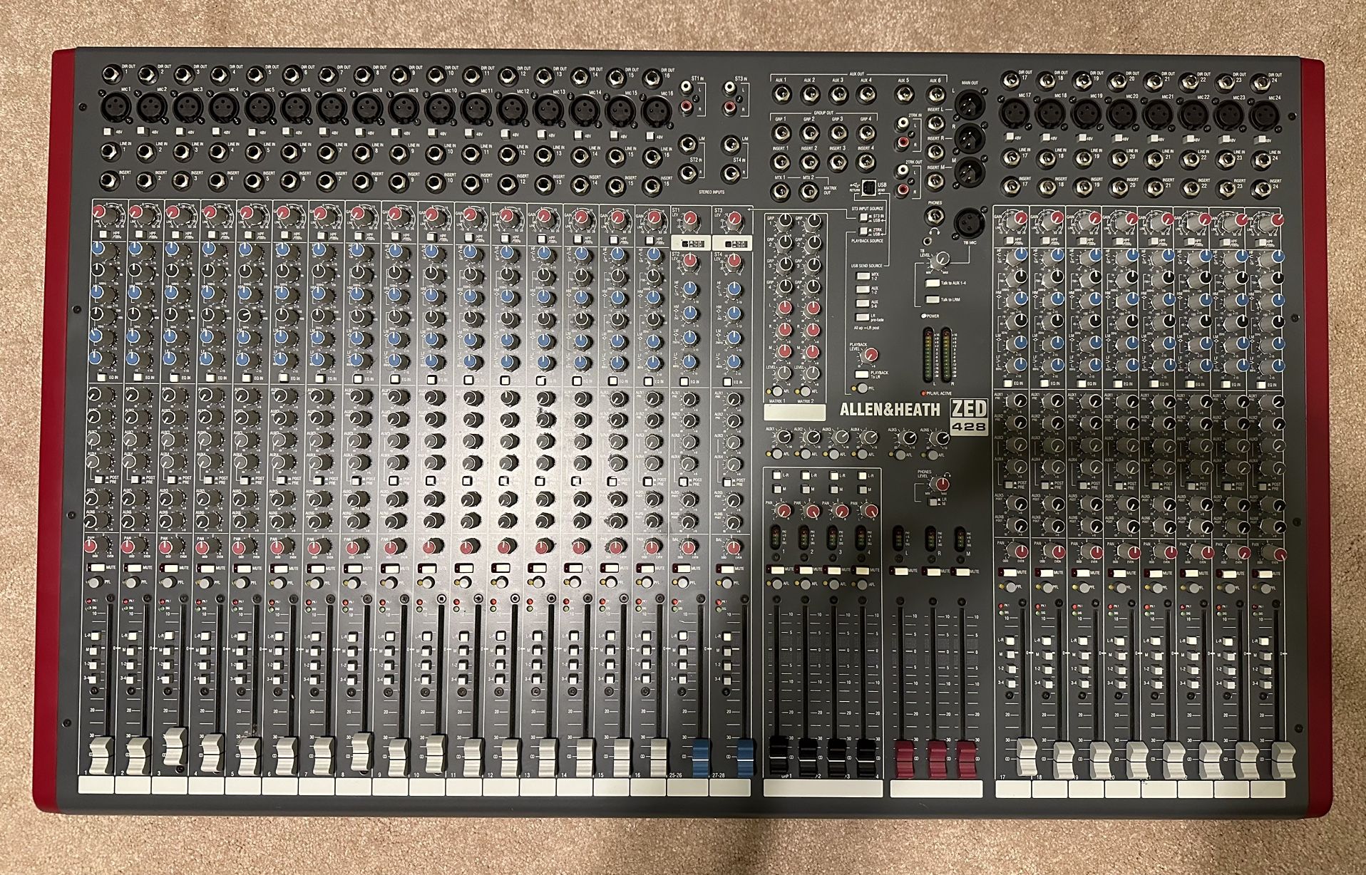 Allen & Heath ZED-428 24-channel Mixer with USB - GREAT condition