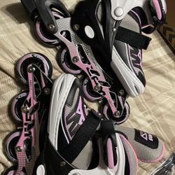2PM SPORTS Pink Adjustable Illuminating Inline Skates with Light up Wheels