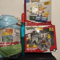 Pokémon Easter bundle Blanket, mega building set (Lego) & figurines